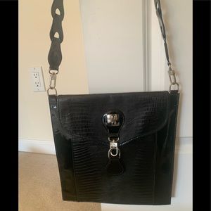 PFYH Alpaca Hampton Hipster Patent Leather Messenger Bag